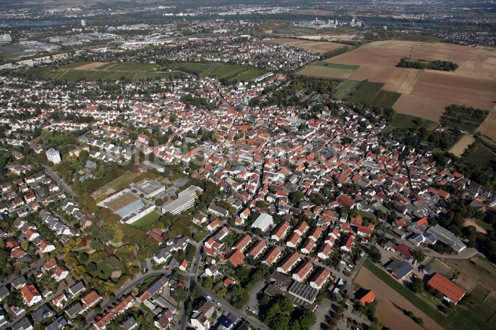 Luftaufnahme Mainz - Stadtteilansicht von Mainz Hechtsheim im Bundesland Rheinland-Pfalz