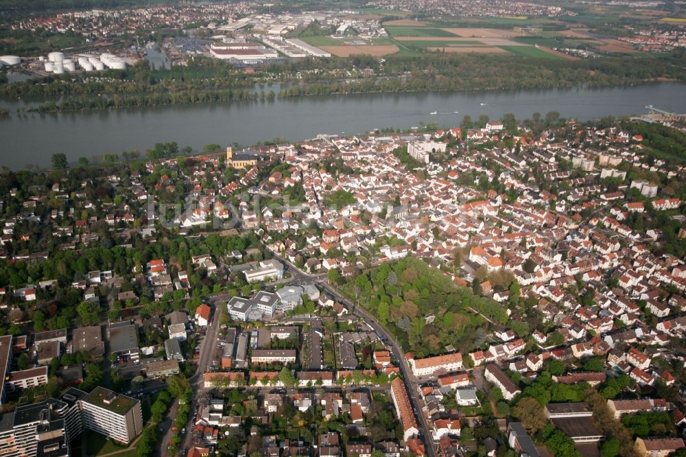 Luftaufnahme Mainz - Stadtteilansicht von Mainz Weisenau im Bundesland Rheinland-Pfalz