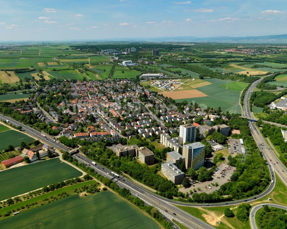 Luftbild Mainz - Stadtteilansicht von Marienborn in Mainz im Bundesland Rheinland-Pfalz