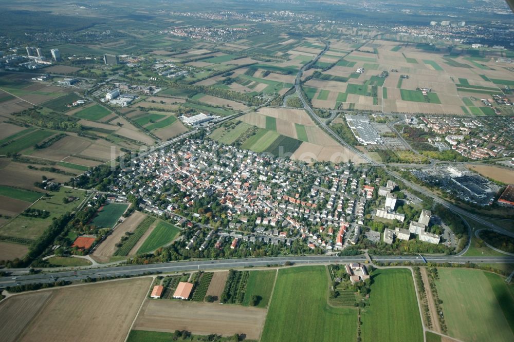 Luftaufnahme Mainz - Stadtteilansicht von Marienborn in Mainz im Bundesland Rheinland-Pfalz