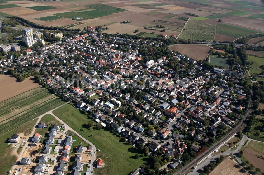 Mainz von oben - Stadtteilansicht von Marienborn in Mainz im Bundesland Rheinland-Pfalz