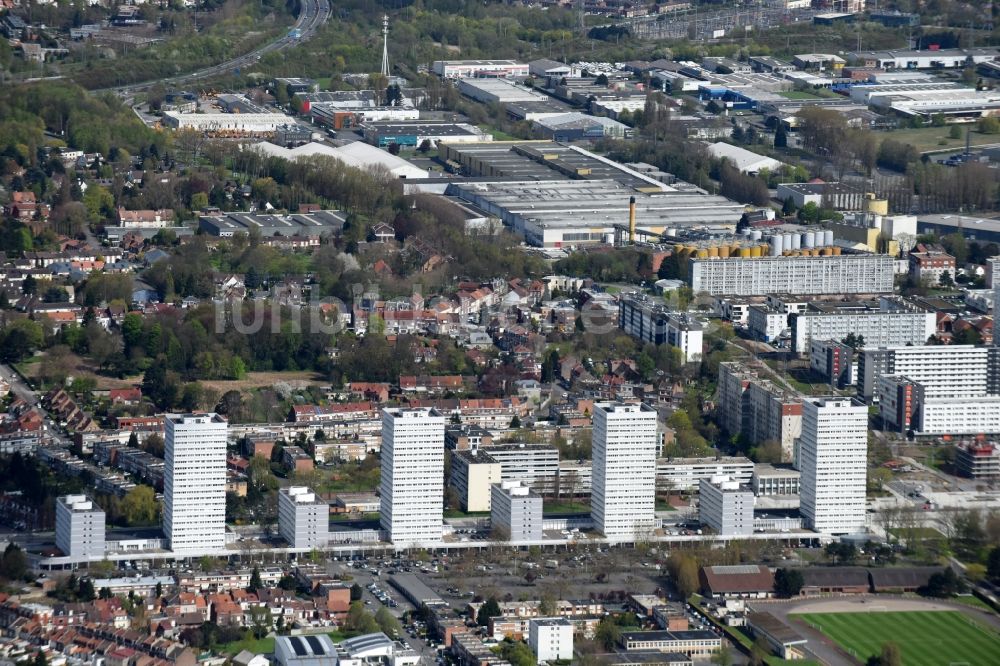 Mons-en-Barœul von oben - Stadtteilansicht von Mons-en-Barœul in Nord-Pas-de-Calais Picardie, Frankreich