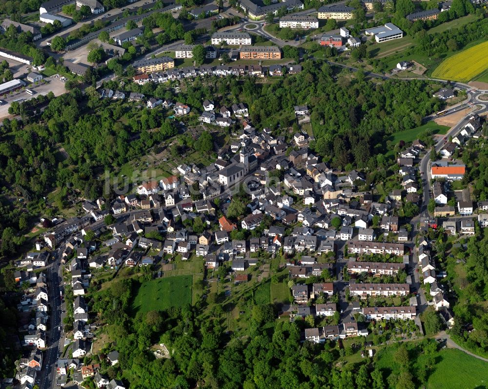 Koblenz aus der Vogelperspektive: Stadtteilansicht von Niederberg in Koblenz im Bundesland Rheinland-Pfalz