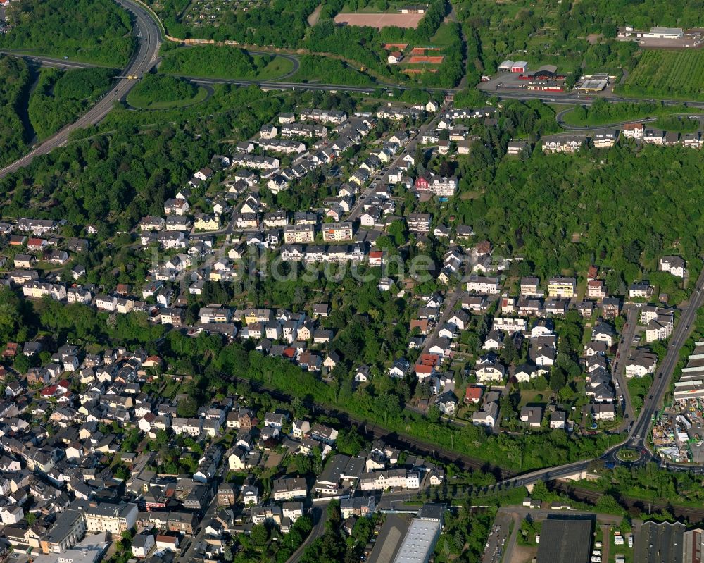 Luftaufnahme Lahnstein - Stadtteilansicht von Niederlahnstein in Lahnstein im Bundesland Rheinland-Pfalz