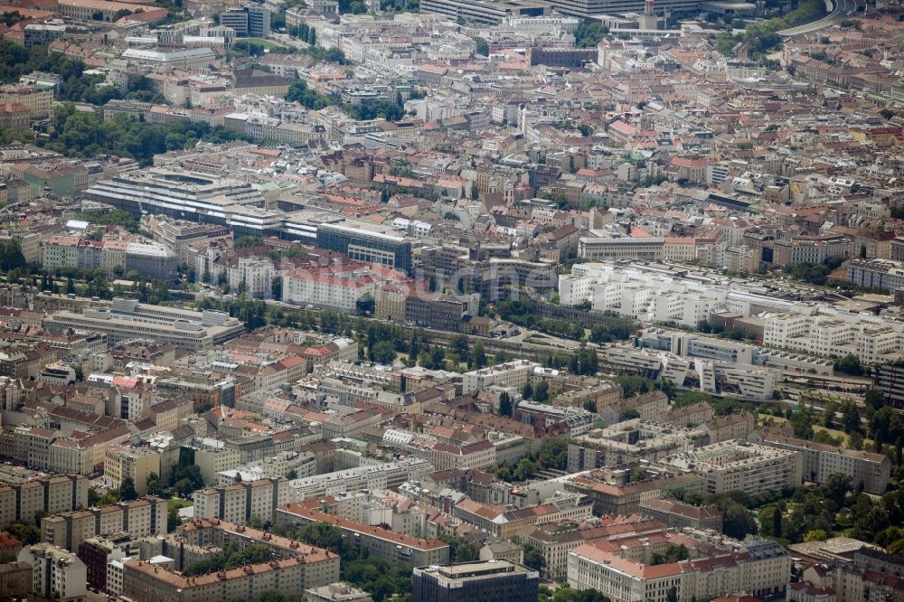 Wien aus der Vogelperspektive: Stadtteilansicht des Nordens des Stadtzentrums von Wien in Österreich