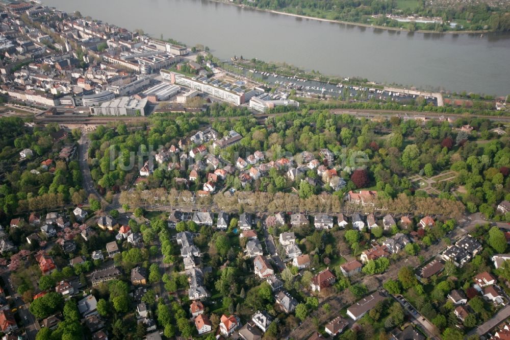 Mainz von oben - Stadtteilansicht von Oberstadt in Mainz im Bundesland Rheinland-Pfalz