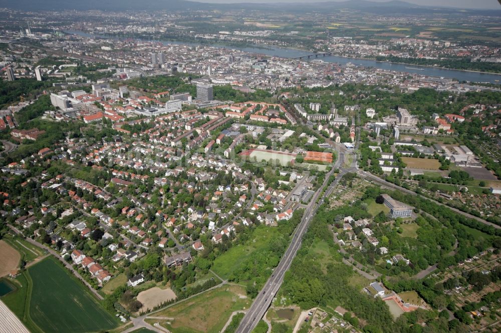 Luftaufnahme Mainz - Stadtteilansicht von Oberstadt in Mainz im Bundesland Rheinland-Pfalz