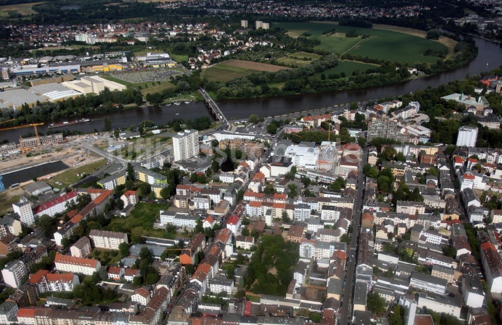 Offenbach von oben - Stadtteilansicht von Offenbach am Main im Bundesland Hessen