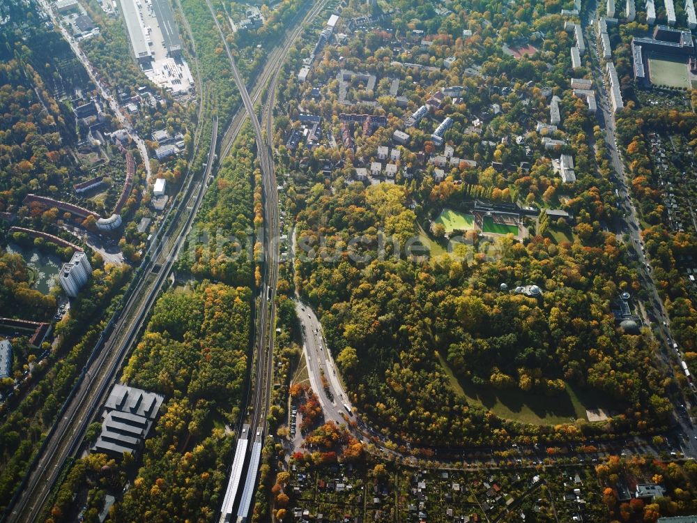 Luftaufnahme Berlin - Stadtteilansicht des Ortsteils Schöneberg am Insulaner und Prellerweg in Berlin