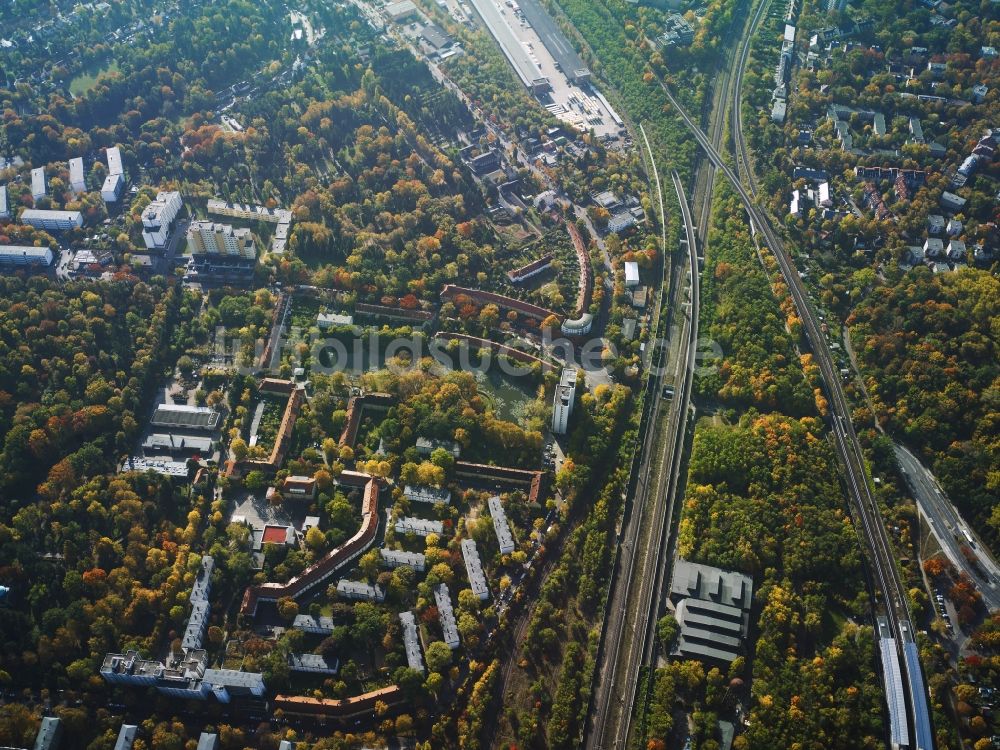 Luftbild Berlin - Stadtteilansicht des Ortsteils Schöneberg am Insulaner und Prellerweg in Berlin