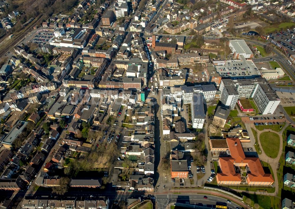 Oberhausen von oben - Stadtteilansicht des Ortszentrums von Sterkrade in Oberhausen im Bundesland Nordrhein-Westfalen