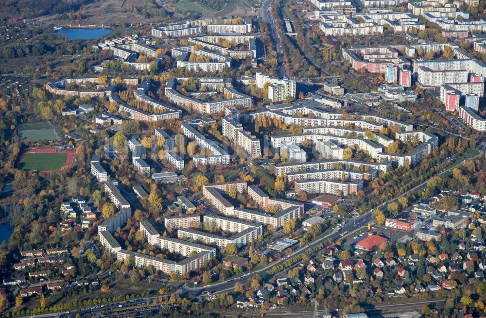 Berlin von oben - Stadtteilansicht des Ostens von Hellersdorf im Bezirk Marzahn-Hellersdorf in Berlin