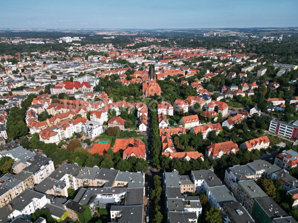 Halle (Saale) aus der Vogelperspektive: Stadtteilansicht vom Paulusviertel in Halle, Sachsen-Anhalt