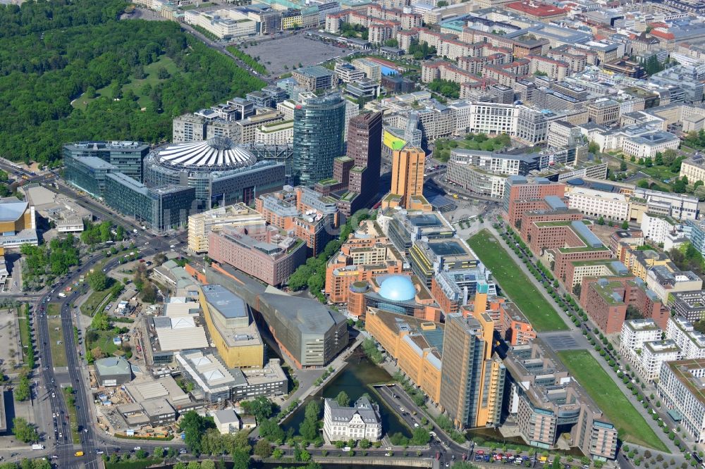 Luftbild Berlin - Stadtteilansicht Potsdamer Platz im Ortsteil Tiergarten in Berlin