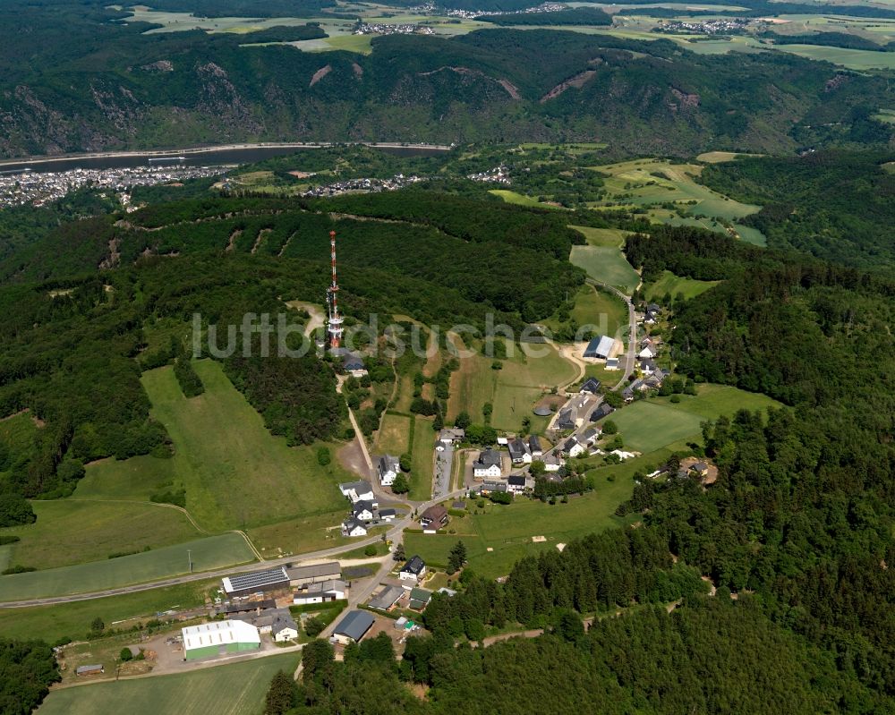 Boppard von oben - Stadtteilansicht von Rheinbay in Boppard im Bundesland Rheinland-Pfalz