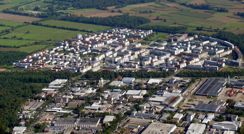 Freiburg im Breisgau von oben - Stadtteilansicht von Rieselfeld in Freiburg, Baden-Württemberg