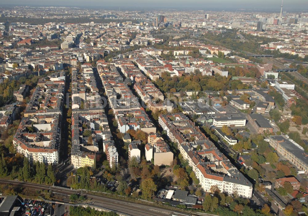 Luftaufnahme Berlin - Stadtteilansicht Rote Insel in Berlin-Schöneberg