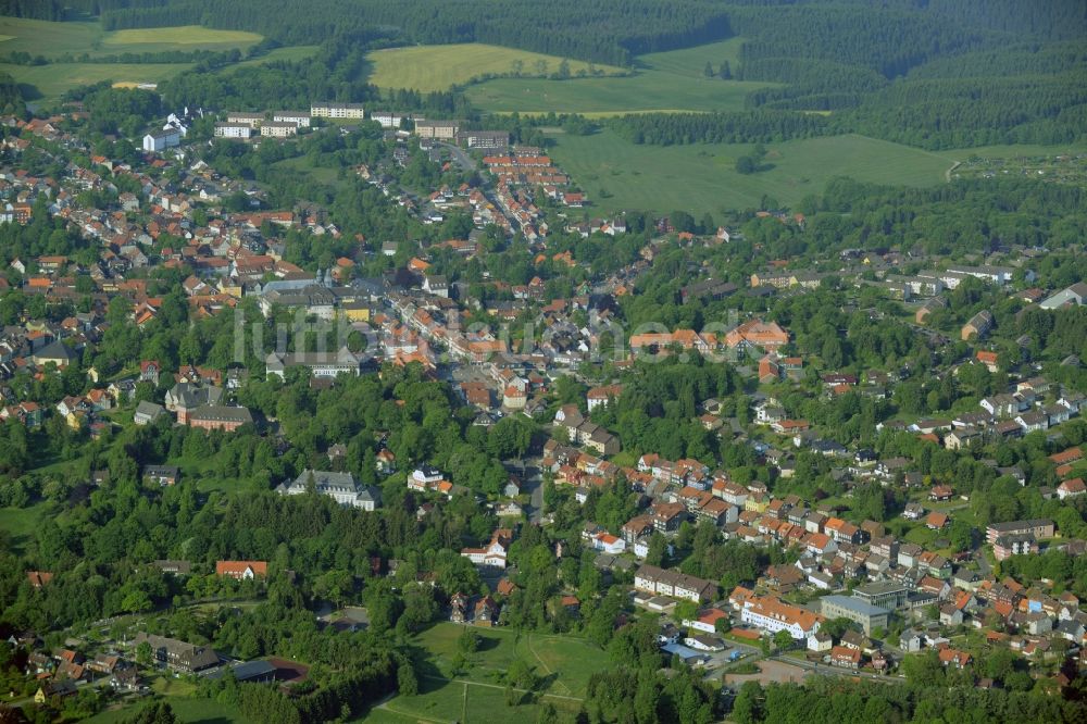 Clausthal-Zellerfeld aus der Vogelperspektive: Stadtteilansicht des Südwestens von Clausthal-Zellerfeld im Bundesland Niedersachsen