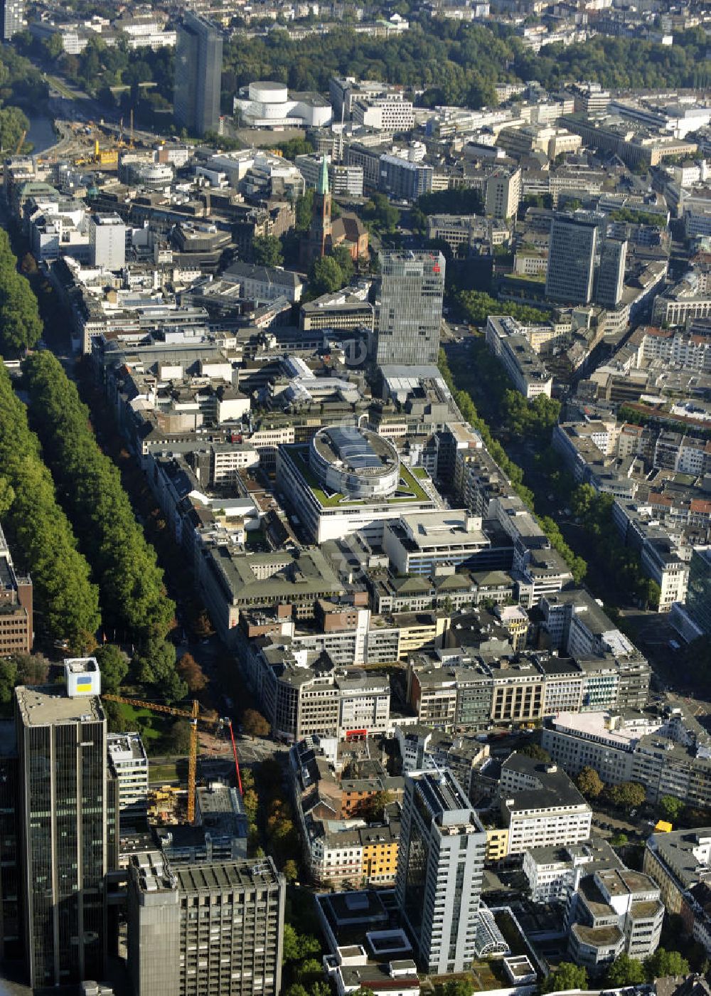 Düsseldorf von oben - Stadtteilansicht auf Stadtbezirk 01 - Ortsteil Stadtmitte in Düsseldorf