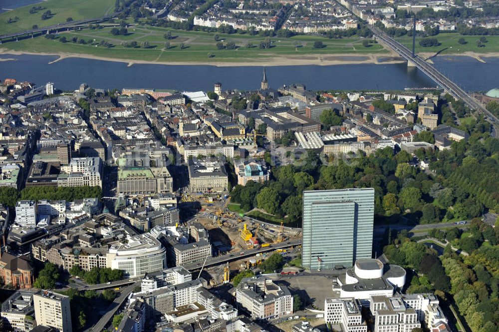 Düsseldorf von oben - Stadtteilansicht auf Stadtbezirk 01 - Ortsteil Stadtmitte in Düsseldorf