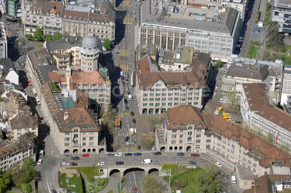 Luftbild Zürich - Stadtteilansicht vom Stadtkreis Altstadt in Zürich