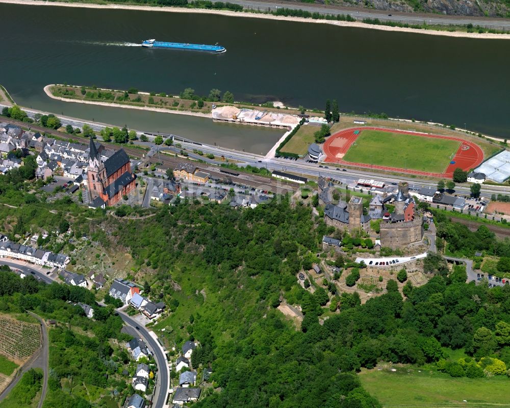 Luftbild Oberwesel - Stadtteilansicht des Stadtzentrums von Oberwesel im Bundesland Rheinland-Pfalz