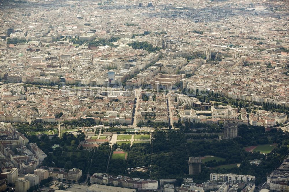 Luftbild Wien - Stadtteilansicht des Stadtzentrums von Wien in Österreich