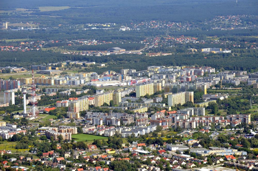 Luftaufnahme Posen / Poznan - Stadtteilansicht von Stare Miasto in Posen, Polen