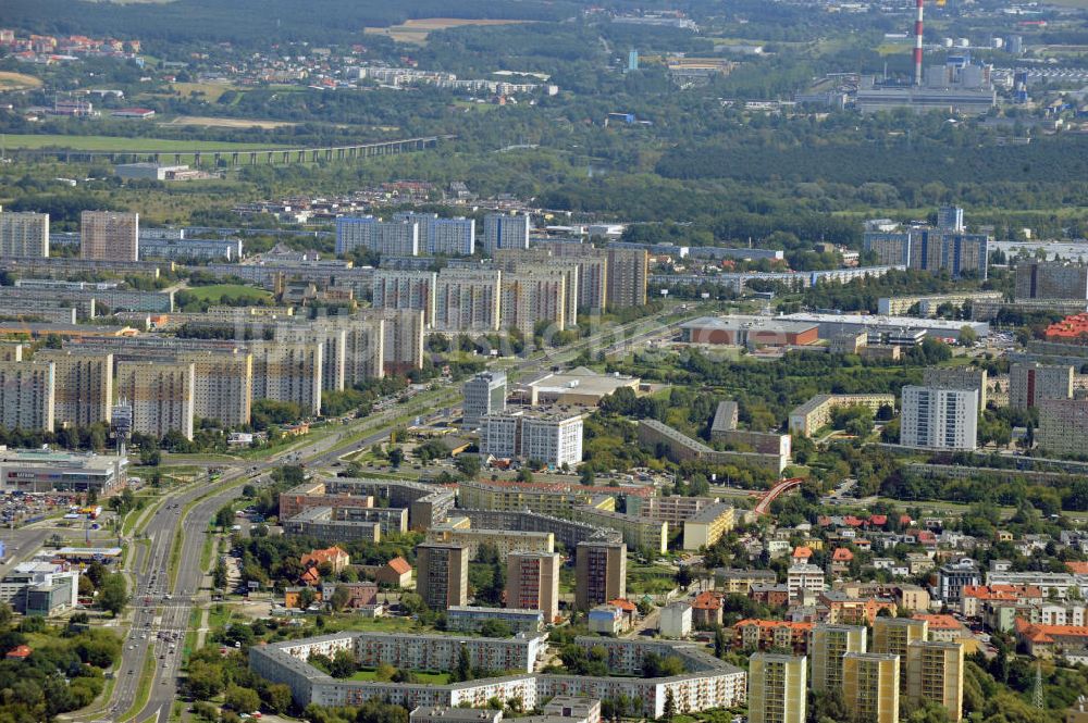 Posen / Poznan von oben - Stadtteilansicht von Stare Miasto in Posen, Polen