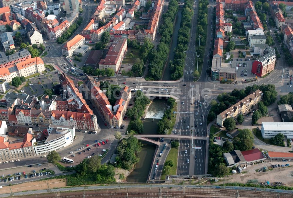 Luftbild Erfurt - Stadtteilansicht an der Stauffenbergallee in Erfurt im Bundesland Thüringen