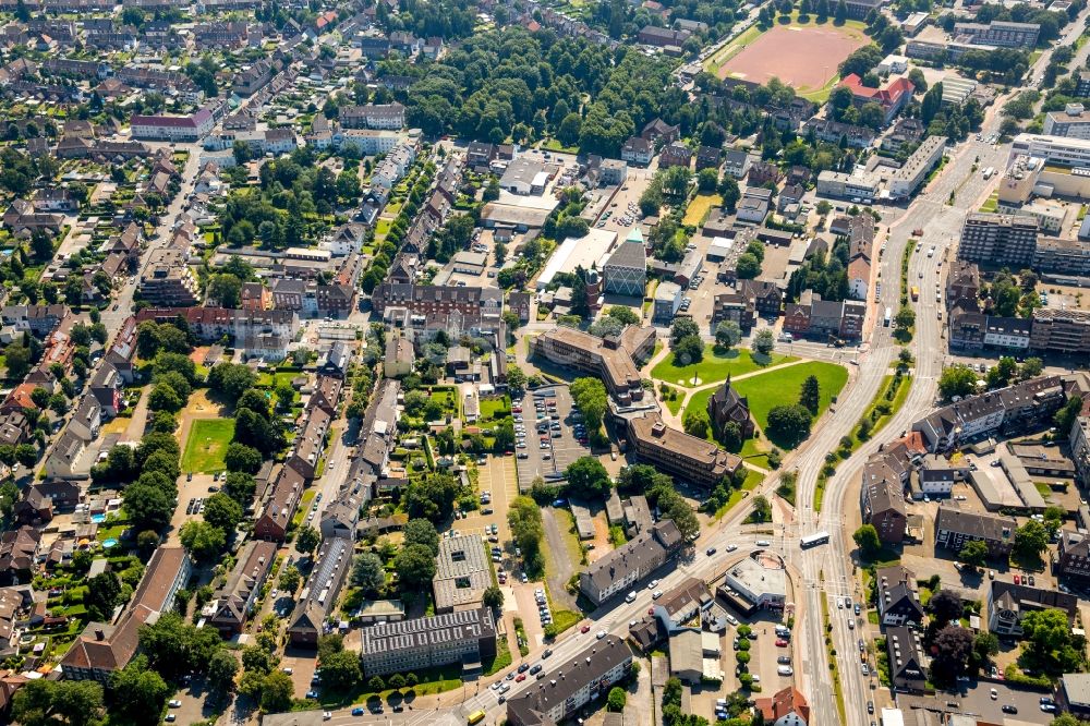 Luftbild Bottrop - Stadtteilansicht der Umgebung der Friedrich-Ebert-Straße in Bottrop im Bundesland Nordrhein-Westfalen