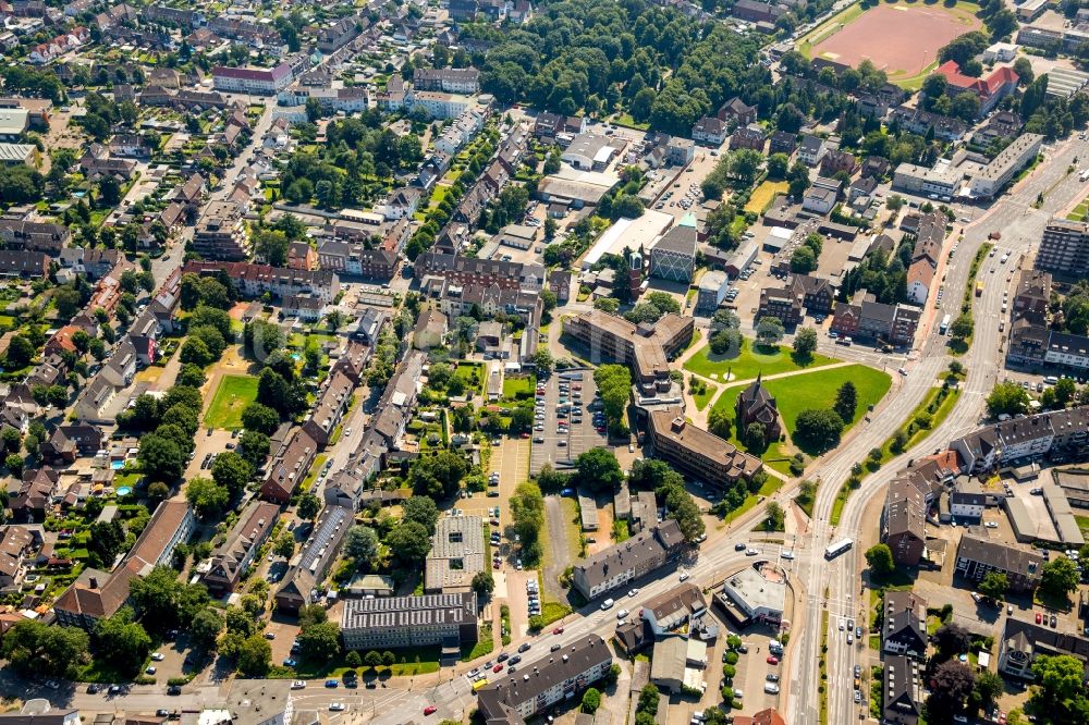 Luftaufnahme Bottrop - Stadtteilansicht der Umgebung der Friedrich-Ebert-Straße in Bottrop im Bundesland Nordrhein-Westfalen