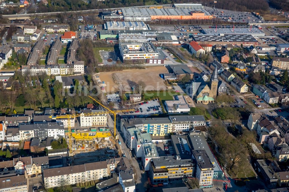 Luftaufnahme Velbert - Stadtteilansicht der Umgebung der Oststraße mit Bau- und Frei- Flächen in Velbert im Bundesland Nordrhein-Westfalen