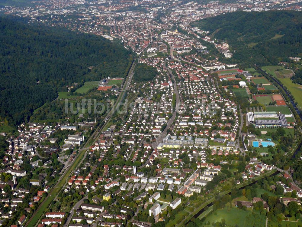 Freiburg im Breisgau aus der Vogelperspektive: Stadtteilansicht von Waldsee in Freiburg, Baden-Württemberg