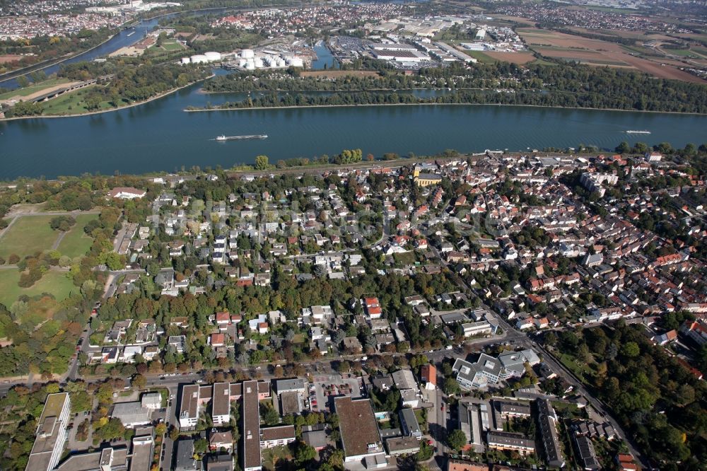 Mainz von oben - Stadtteilansicht von Weisenau in Mainz im Bundesland Rheinland-Pfalz