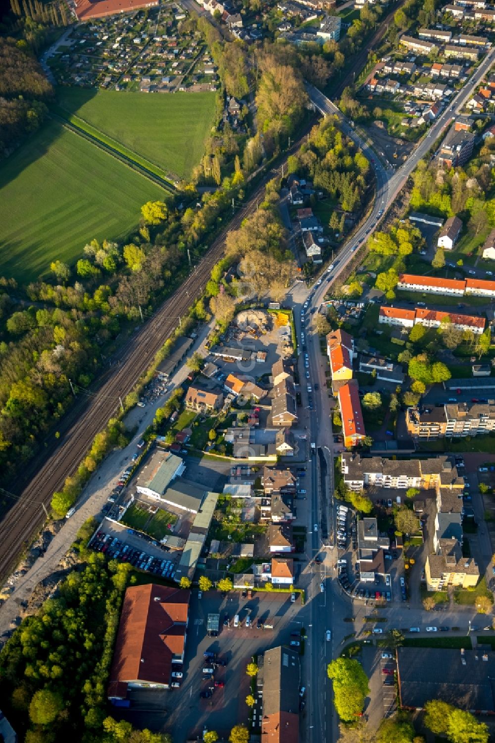 Luftbild Hamm - Stadtteilansicht des Westens von Pelkum entlang der Kamener Straße im Süden von Hamm im Bundesland Nordrhein-Westfalen