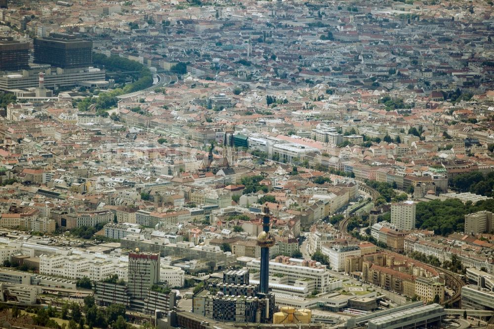 Luftbild Wien - Stadtteilansicht des Wiener Gemeindebezirks Alsergrund in Wien in Österreich