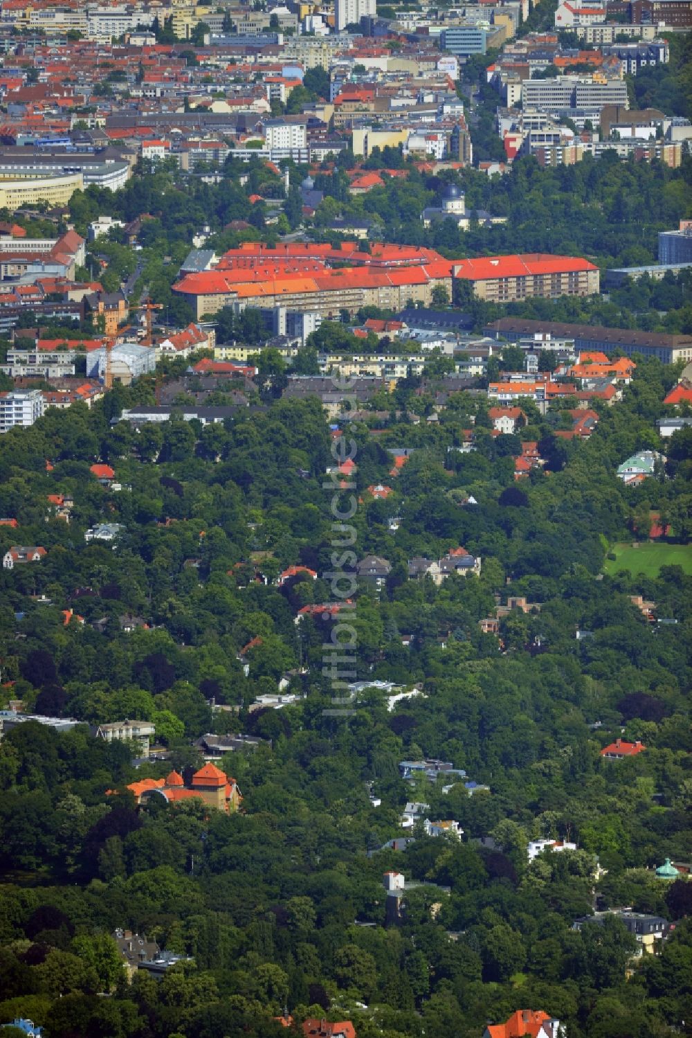 Luftbild Berlin - Stadtteilansicht der Wohngebiete Grunewald und Schmargendorf im Stadtbezirk Charlottenburg-Wilmersdorf von Berlin