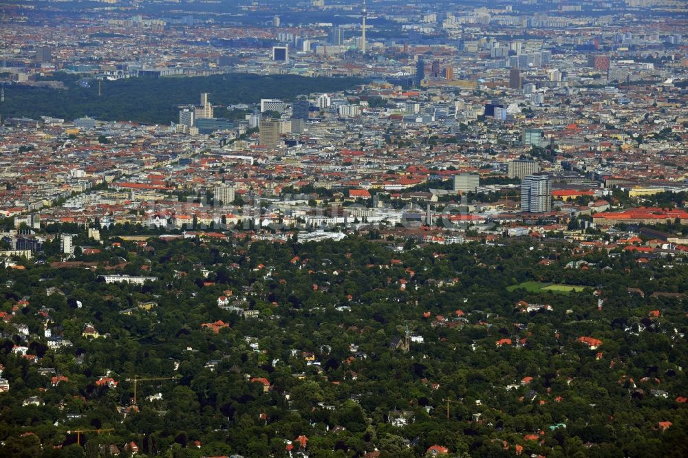 Berlin von oben - Stadtteilansicht der Wohngebiete Grunewald und Schmargendorf im Stadtbezirk Charlottenburg-Wilmersdorf von Berlin