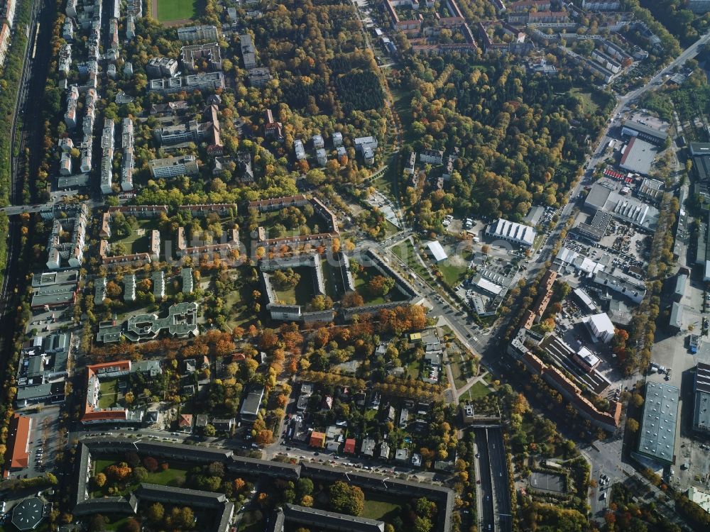 Luftbild Berlin - Stadtteilansicht des Wohngebietes im Norden des Ortsteils Britz im Bezirk Neukölln in Berlin