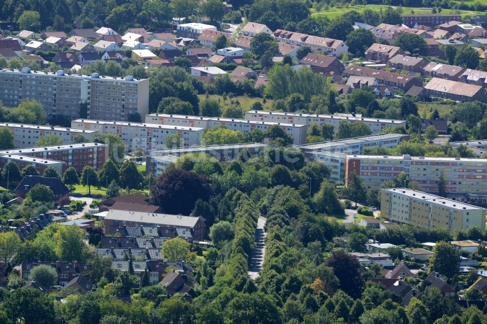 Luftaufnahme Kiel - Stadtteilansicht des Wohngebietes am Sylter Bogen im Stadtteil Suchsdorf im Nordwesten von Kiel im Bundesland Schleswig-Holstein