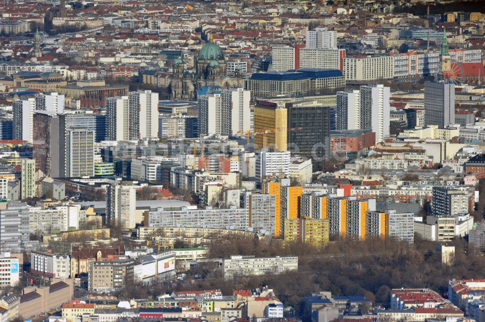 Luftbild Berlin - Stadtteilansichten Berlin Kreuzberg, Mitte und Prenzlauer Berg