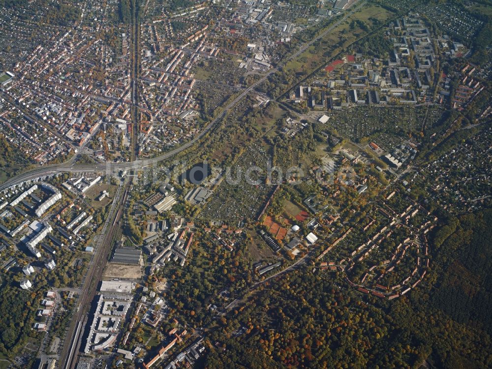 Potsdam aus der Vogelperspektive: Stadtteile Babelsberg und Teltower Vorstadt im Stadtgebiet in Potsdam im Bundesland Brandenburg