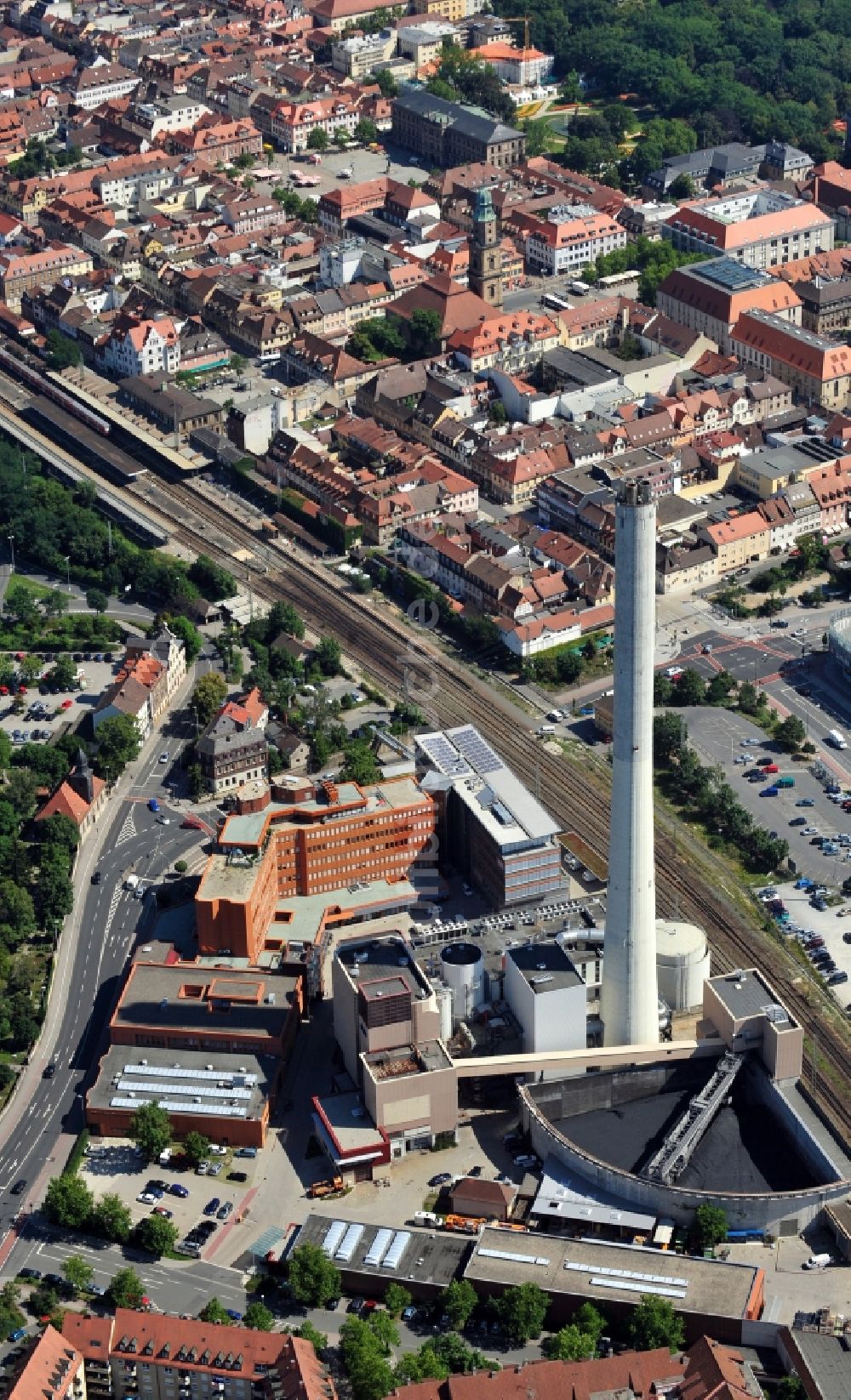 Erlangen aus der Vogelperspektive: Stadtwerke Erlangen im Bundesland Bayern