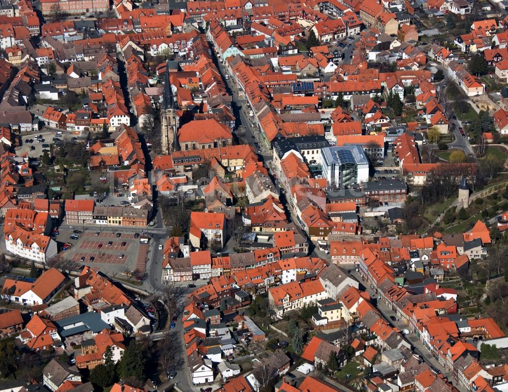 Wernigerode aus der Vogelperspektive: Stadtzentrum mit Altstadt von Wernigerode im Harz im Bundesland Sachsen-Anhalt