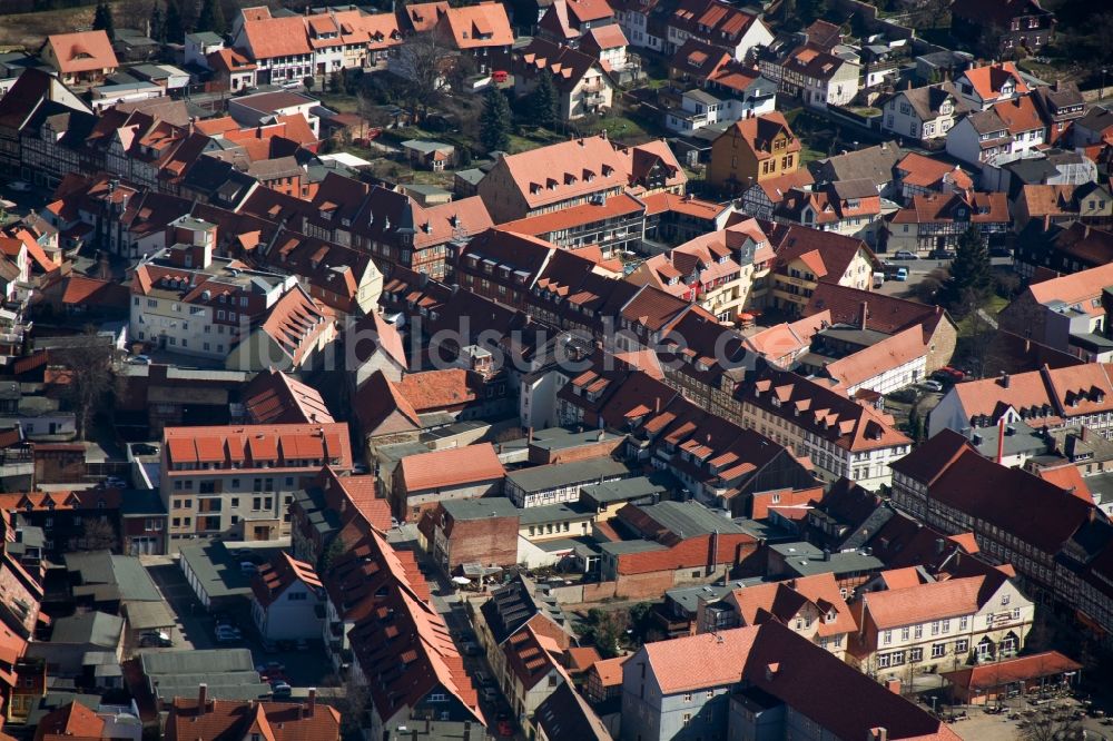 Wernigerode aus der Vogelperspektive: Stadtzentrum mit Altstadt von Wernigerode im Harz im Bundesland Sachsen-Anhalt