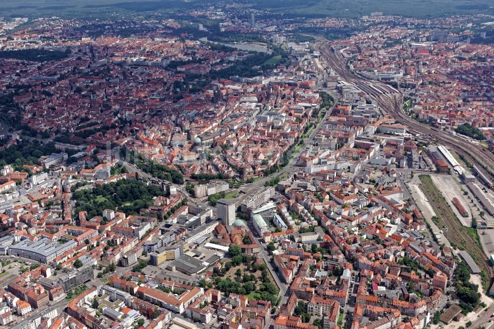 Luftbild Nürnberg - Stadtzentrum mit Altstadtbereich von Nürnberg im Bundesland Bayern