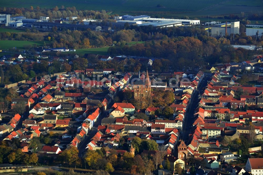 Gransee von oben - Stadtzentrum und Altstadtkern in Gransee im Bundesland Brandenburg