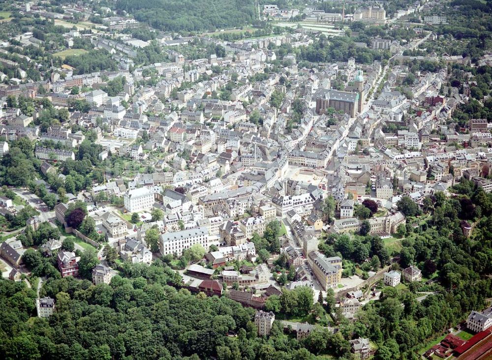 Luftbild Annaberg - Stadtzentrum von Annaberg / Thüringen.