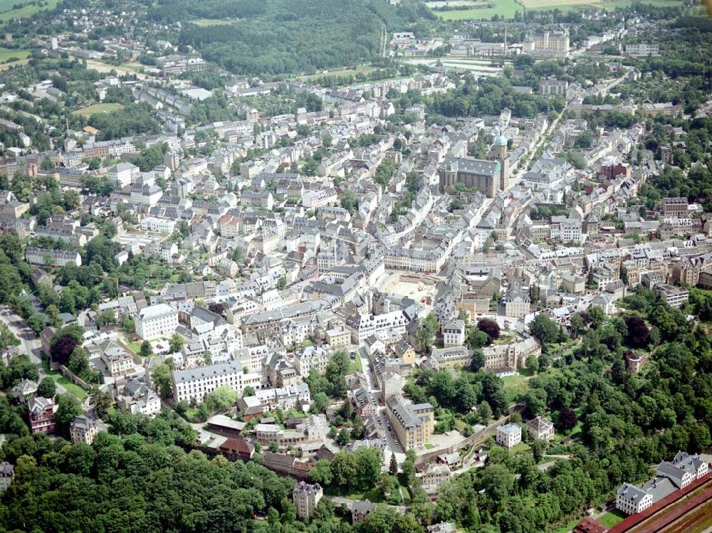 Luftaufnahme Annaberg - Stadtzentrum von Annaberg / Thüringen.